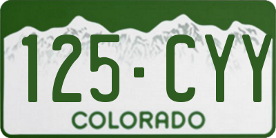 CO license plate 125CYY