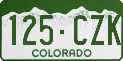 CO license plate 125CZK