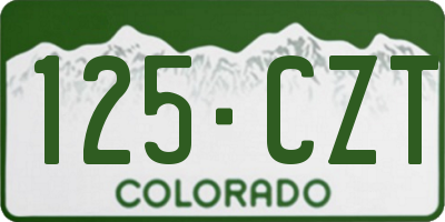 CO license plate 125CZT