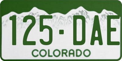 CO license plate 125DAE