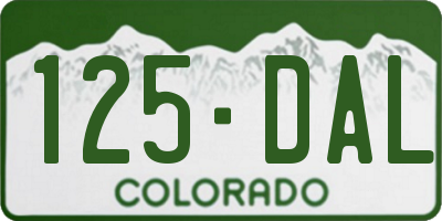 CO license plate 125DAL