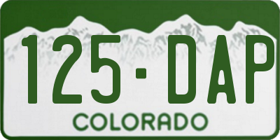 CO license plate 125DAP