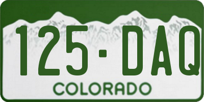 CO license plate 125DAQ