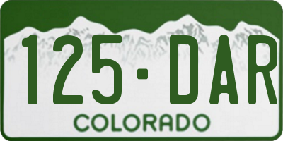 CO license plate 125DAR