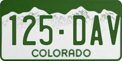 CO license plate 125DAV
