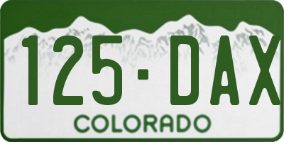 CO license plate 125DAX