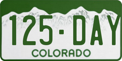 CO license plate 125DAY