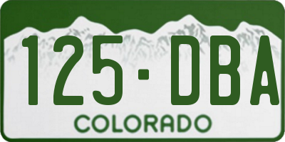 CO license plate 125DBA