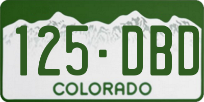 CO license plate 125DBD
