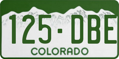 CO license plate 125DBE
