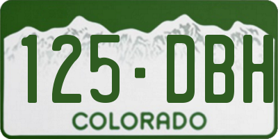 CO license plate 125DBH