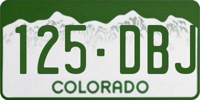 CO license plate 125DBJ