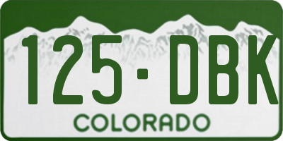 CO license plate 125DBK