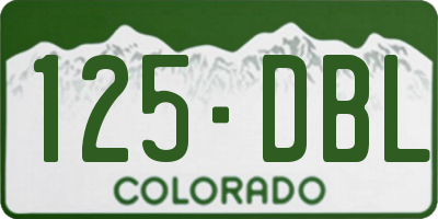CO license plate 125DBL
