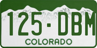CO license plate 125DBM