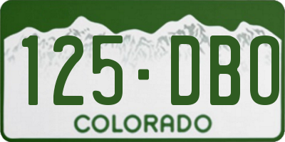 CO license plate 125DBO