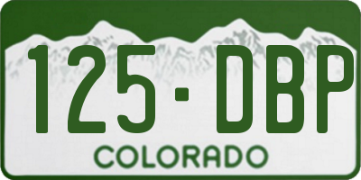 CO license plate 125DBP