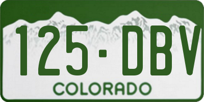 CO license plate 125DBV