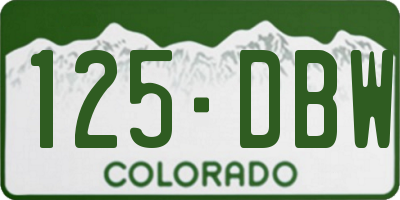CO license plate 125DBW