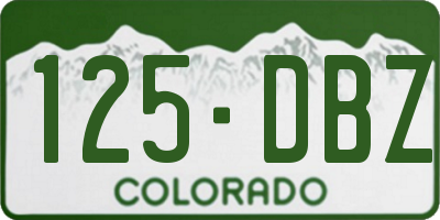 CO license plate 125DBZ