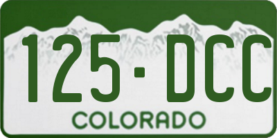 CO license plate 125DCC