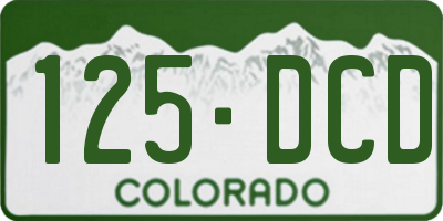 CO license plate 125DCD