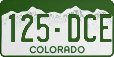 CO license plate 125DCE
