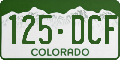 CO license plate 125DCF