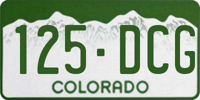 CO license plate 125DCG