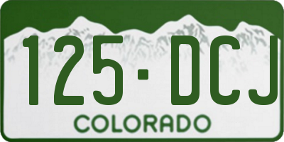 CO license plate 125DCJ