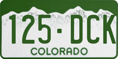 CO license plate 125DCK
