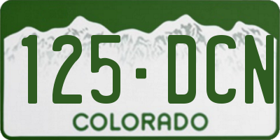 CO license plate 125DCN
