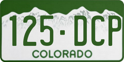 CO license plate 125DCP