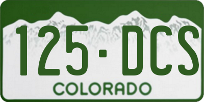 CO license plate 125DCS