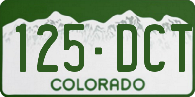 CO license plate 125DCT