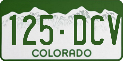 CO license plate 125DCV