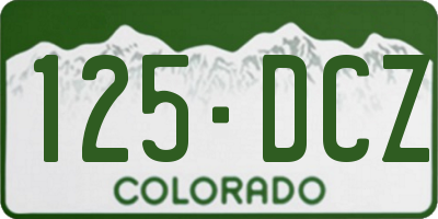 CO license plate 125DCZ