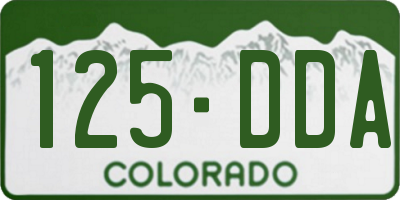 CO license plate 125DDA