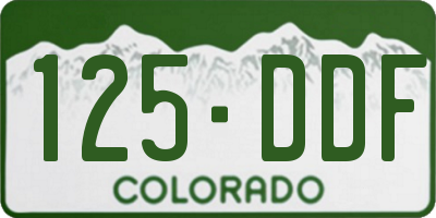 CO license plate 125DDF