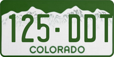 CO license plate 125DDT