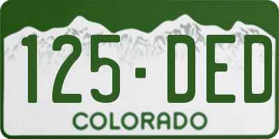 CO license plate 125DED