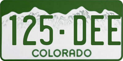CO license plate 125DEE