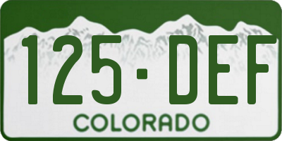 CO license plate 125DEF