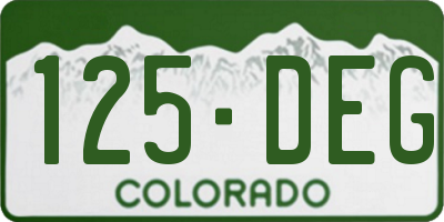 CO license plate 125DEG