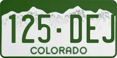 CO license plate 125DEJ