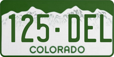 CO license plate 125DEL