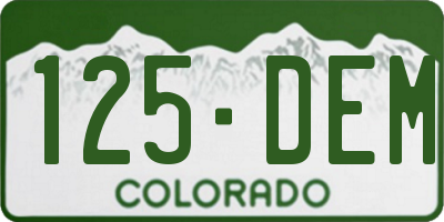 CO license plate 125DEM