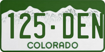 CO license plate 125DEN