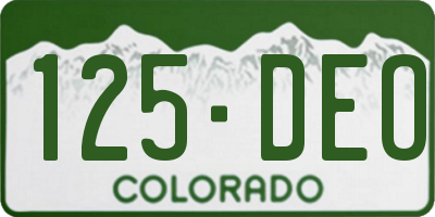 CO license plate 125DEO
