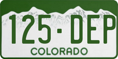 CO license plate 125DEP